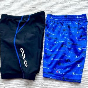 Summer Bundle Boys Medium Orca surf swim & Champion basketball shorts